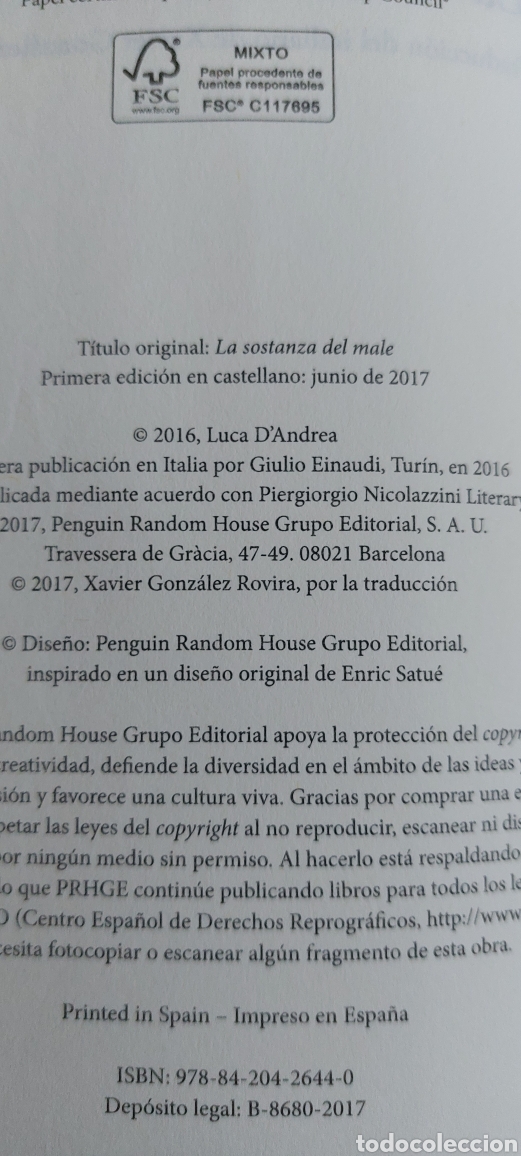 Libros: Libro La Sustancia del Mal -Luca DAndrea- 1&deg; Edicion - Foto 6