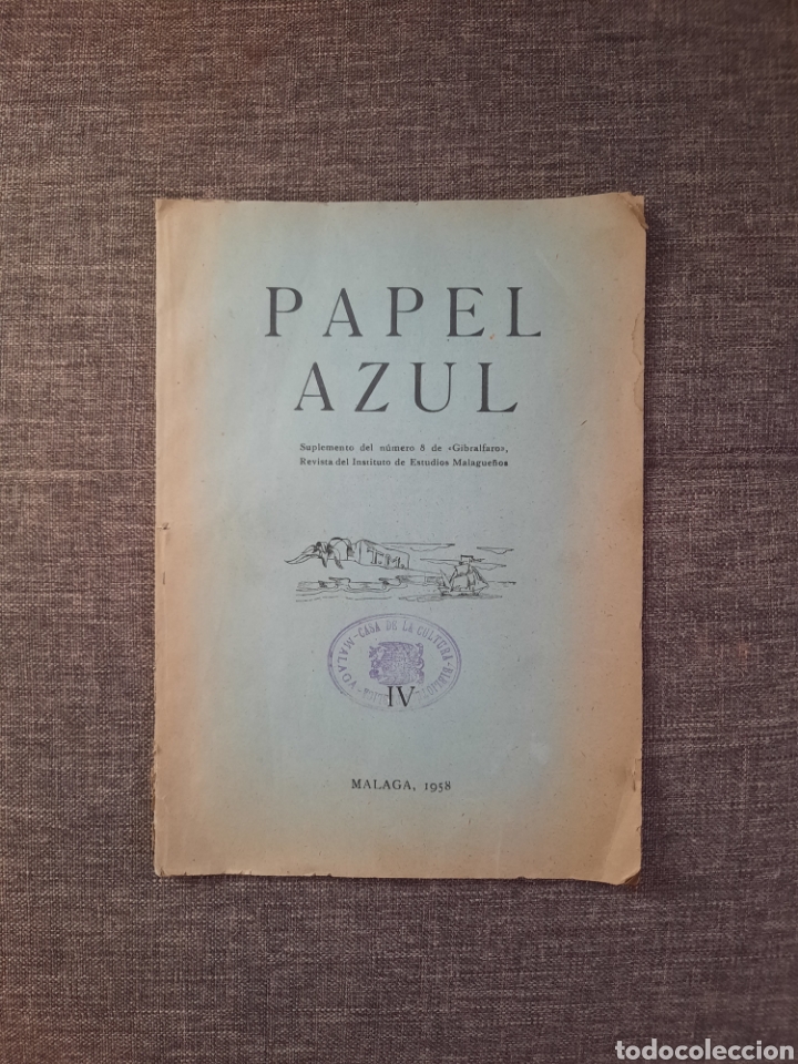 Libros: Suplemento Revista Gibralfaro M&aacute;laga Papel Azul 1958