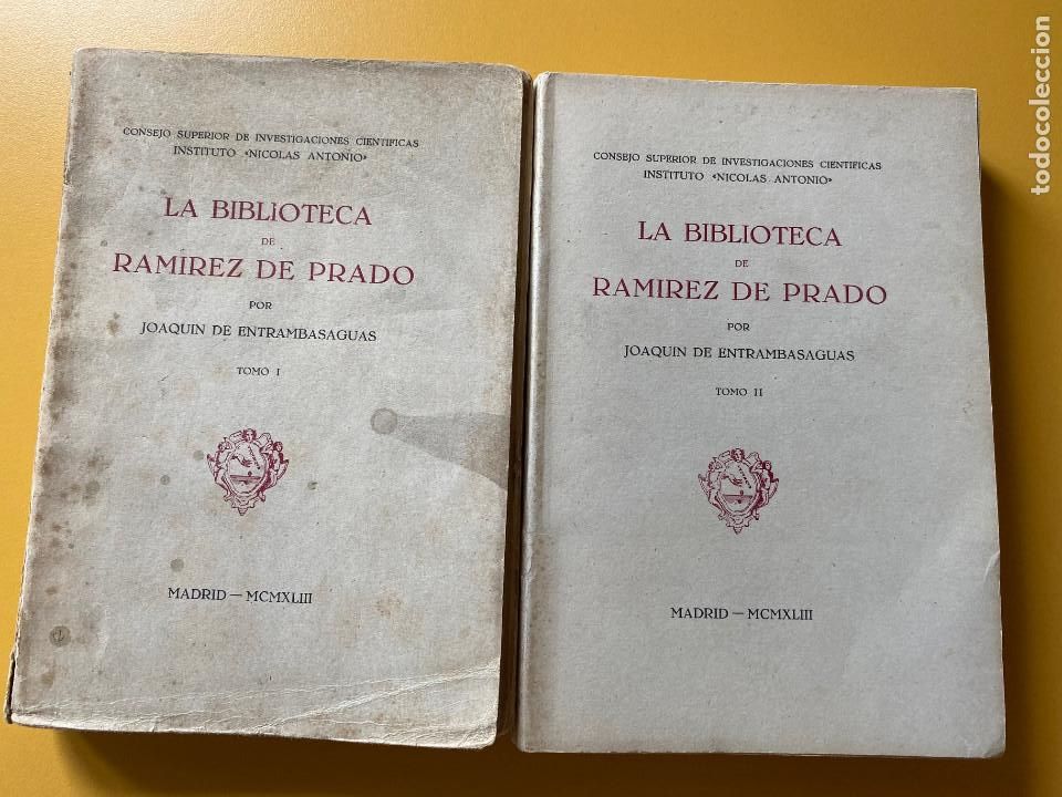 Libros: LA BIBLIOTECA DE RAMIREZ DE PRADO. JOAQUIN DE ENTRAMBASAGUAS. 2 VOL&Uacute;MENES. - Foto 1