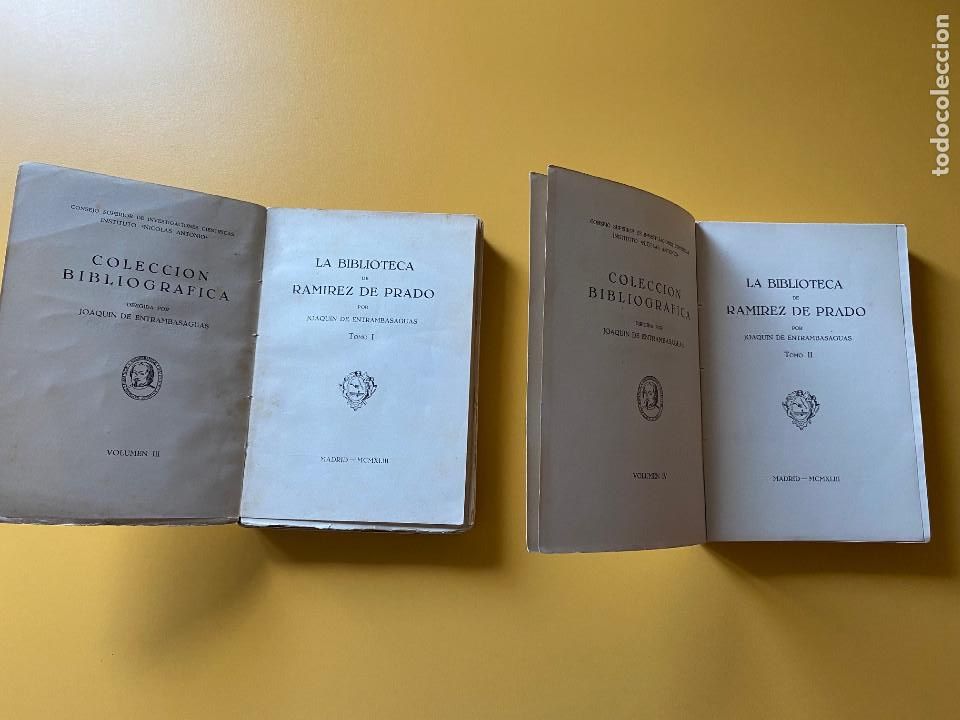Libros: LA BIBLIOTECA DE RAMIREZ DE PRADO. JOAQUIN DE ENTRAMBASAGUAS. 2 VOL&Uacute;MENES. - Foto 3