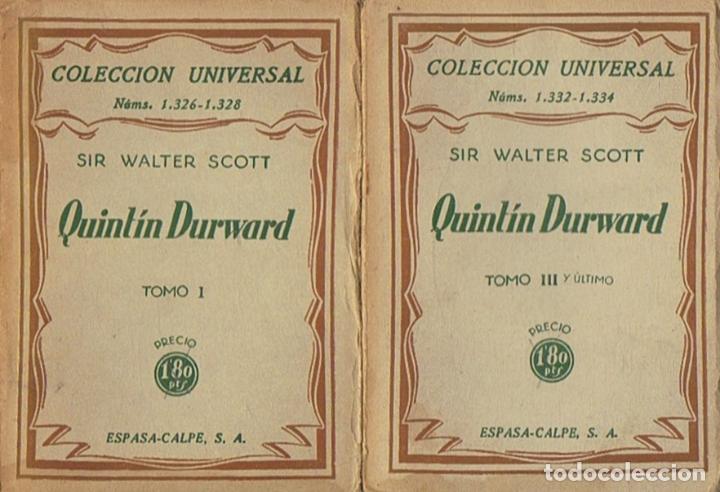 Libros: QUINT&Iacute;N DURWARD. Tomos I y III (de 3) - Scott. Sir Walter, - Foto 1