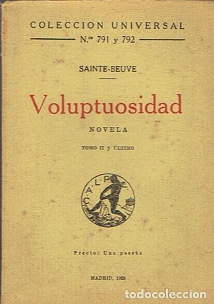 Libros: VOLUPTUOSIDAD. Tomo II (de 2) - Sainte-Beuve. - Foto 1