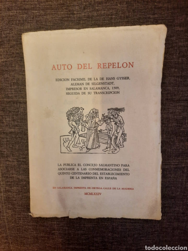 Libros: Libro Auto de Repelon Edici&oacute;n Facsimil Hans Gysser 1974