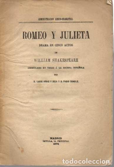 Libros: ROMEO Y JULIETA. DRAMA EN CINCO ACTOS. - SHAKESPEARE, William. - Foto 1