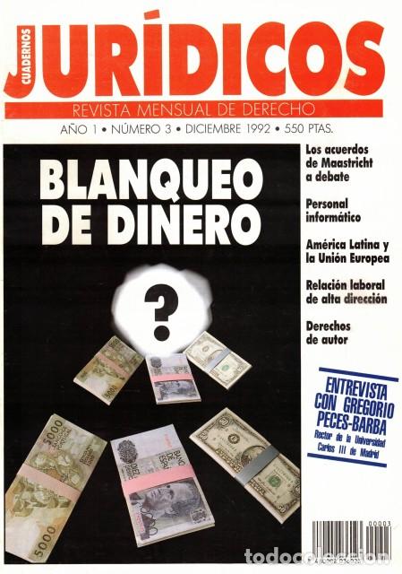 Libros: CUADERNOS JUR&Iacute;DICOS. A&Ntilde;O 1. N&ordm;3 (Blanqueo de dinero; Entrevista con Gregorio Peces-Barba; Am&eacute;ri... - - Foto 1