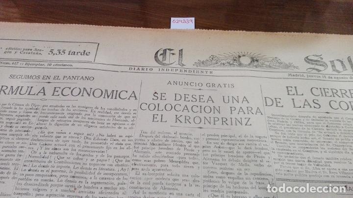 books: DIARIO EL SOL (DIARIO INDEPENDIENTE) A&Ntilde;O III N&ordm; 617- JUEVES 14 DE AGOSTO DE 1919