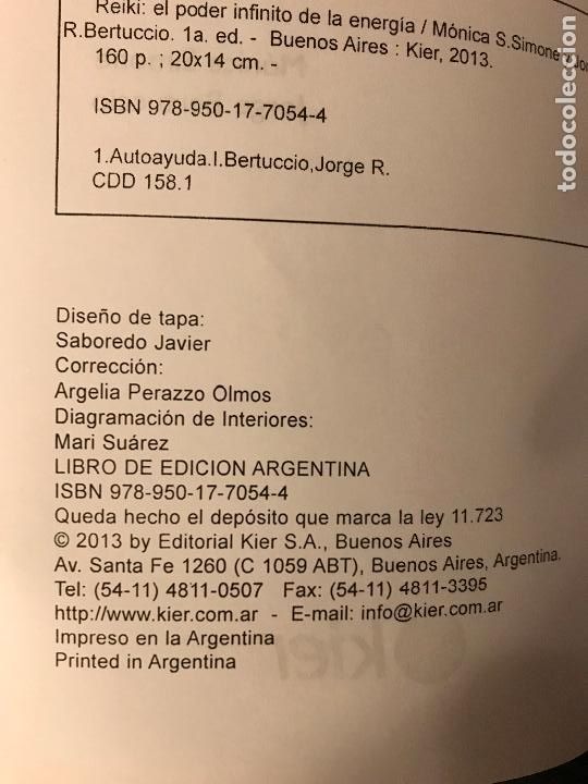 Libros: Reiki. El poder infinito de la energ&iacute;a. M&oacute;nica Simone / Jorge Bertuccio - Foto 3