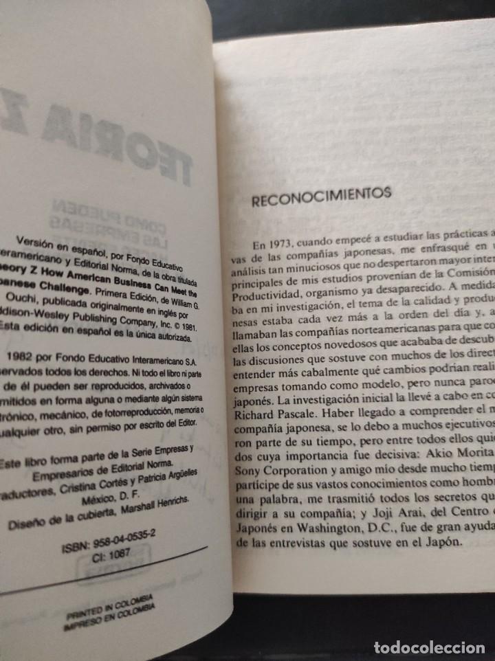 Libros: TEOR&Iacute;A Z - William Ouchi - Foto 2