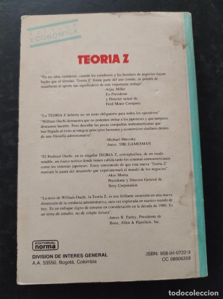 Libros: TEOR&Iacute;A Z - William Ouchi - Foto 3