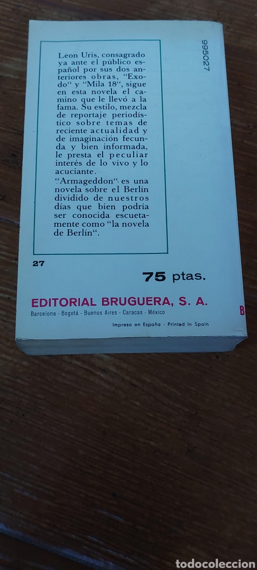 Libros: libro Armageddon -Le&oacute;n Uris- Editorial Bruguera (Lote A) - Foto 3