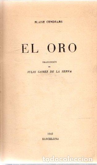 Libros: El oro - Cendrars, Blaise - Foto 1