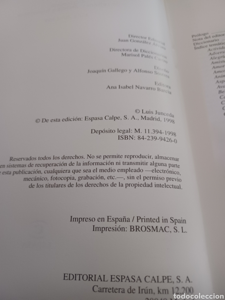 Libros: Barybook 295. Diccionario de refranes dichos y proverbios Luis Junceda Espasa - Foto 3