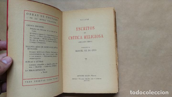 Libros: CRITICA RELIGIOSA (Dos vol.). - VOLTAIRE. - Foto 4