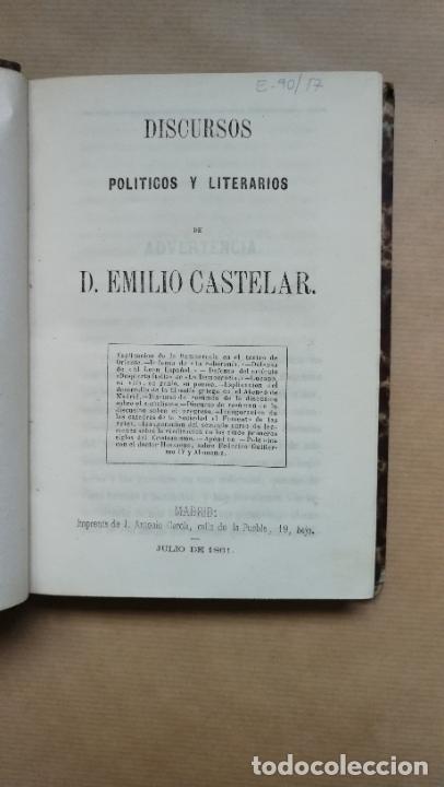 Libros: DISCURSOS POL&Iacute;TICOS Y LITERARIOS. - &rdquo;CASTELAR, Emilio.&rdquo; - Foto 1