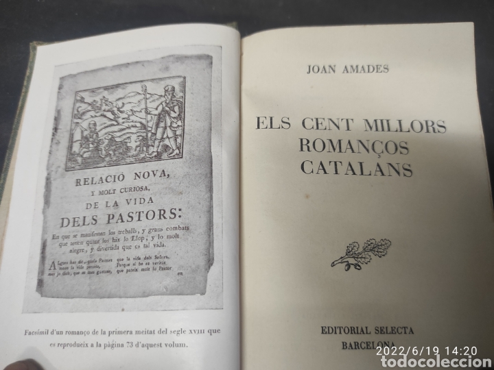 Libros: ELS CENT MILLORS ROMAN&Ccedil;OS CATALANS A&Ntilde;O 1955 - Foto 2