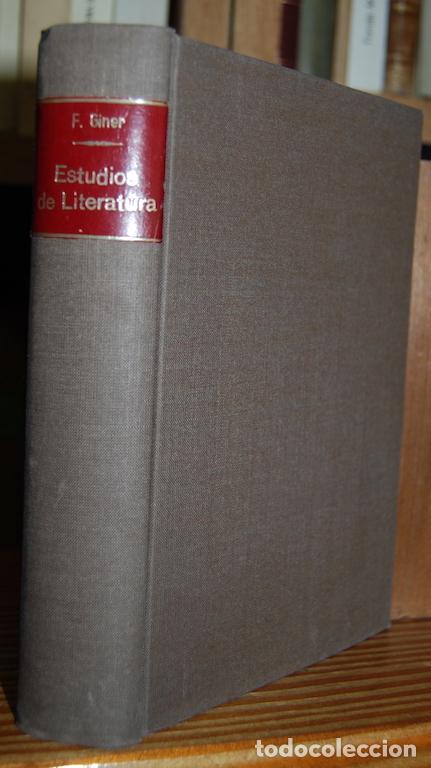 Libros: ESTUDIOS DE LITERATURA Y ARTE - GINER, Francisco - Foto 1