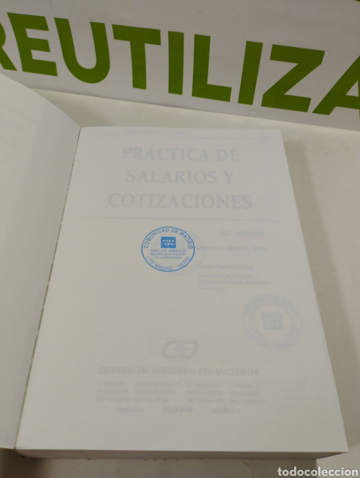 Libros: Pr&aacute;ctica de salarios y cotizaciones. Laboral. 2004. Ediciones estudios financieros. - Foto 3