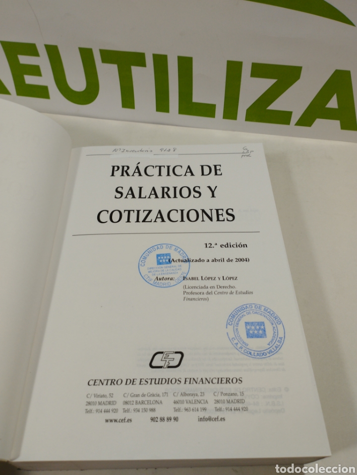 Libros: Pr&aacute;ctica de salarios y cotizaciones. Laboral. 2004. Ediciones estudios financieros. - Foto 4