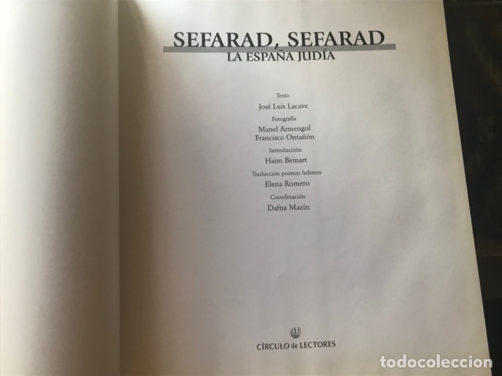 Libros: Sefarad, Sefarad. La Espa&ntilde;a jud&iacute;a. C&iacute;rculo de lectores - Foto 4