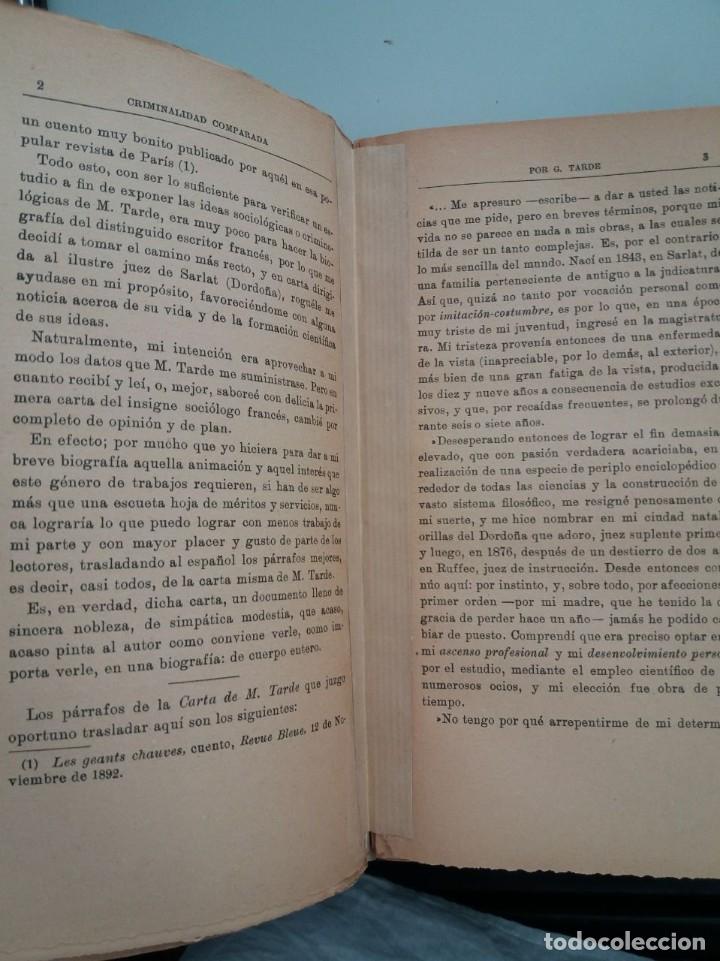 Libros: La criminalidad comparada. - TARDE, Gabriel: - Foto 6