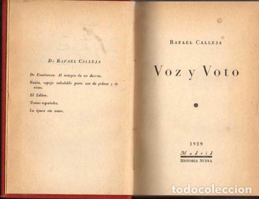 Libros: VOZ Y VOTO. - CALLEJA, Rafael. - Foto 1