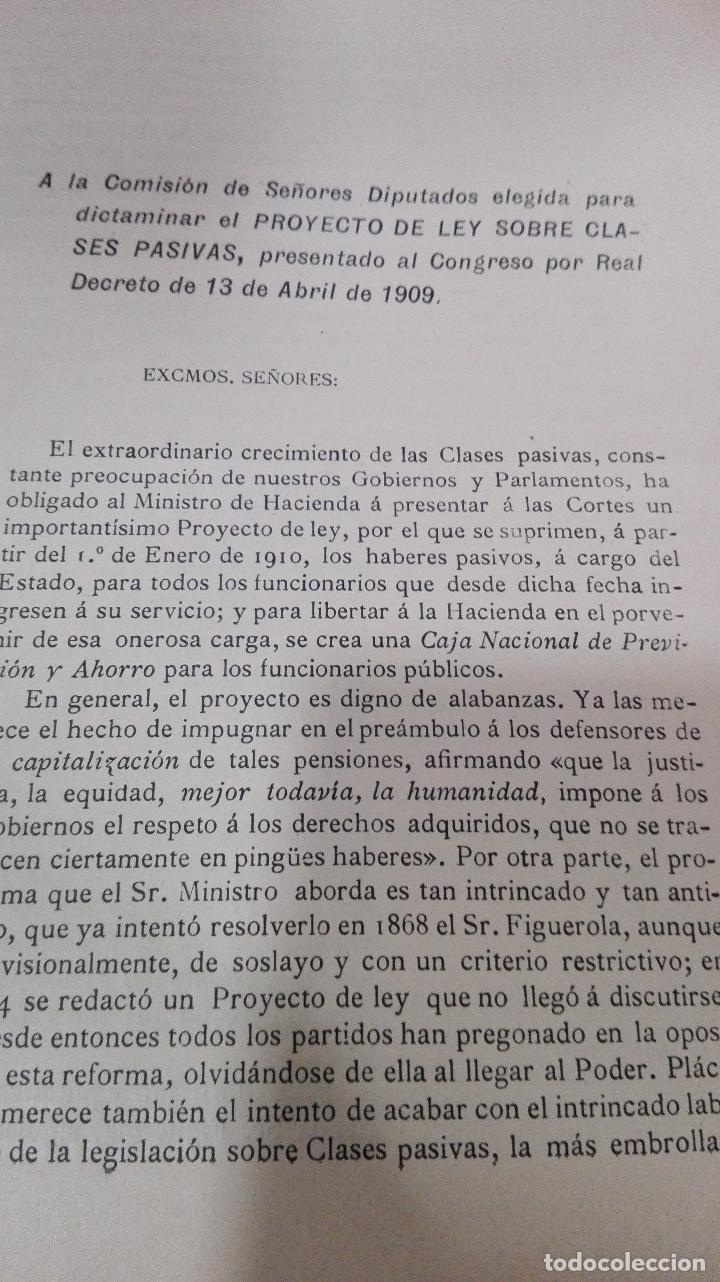books: INFORME DEL PROYECTO DE LEY SOBRE CLASES PASIVAS, PRESENTADO AL CONGRESO POR EL REAL DECRETO DE 13 D