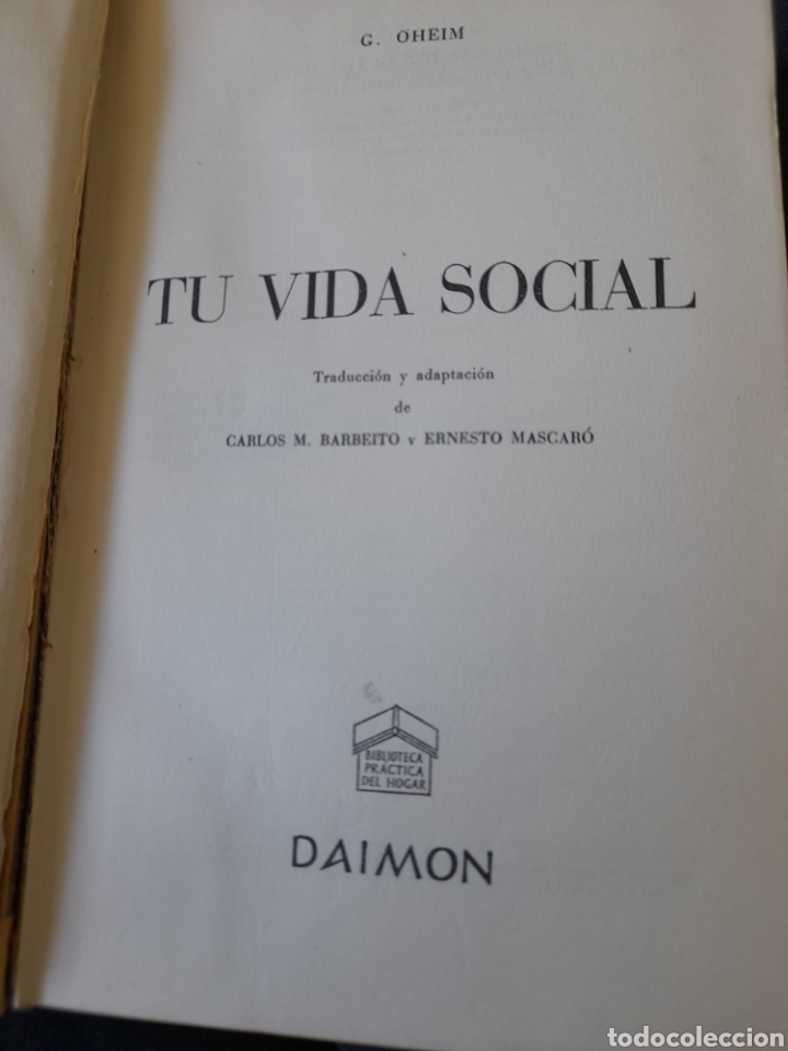 Libros: Tu vida social. G. Oheim - Foto 3