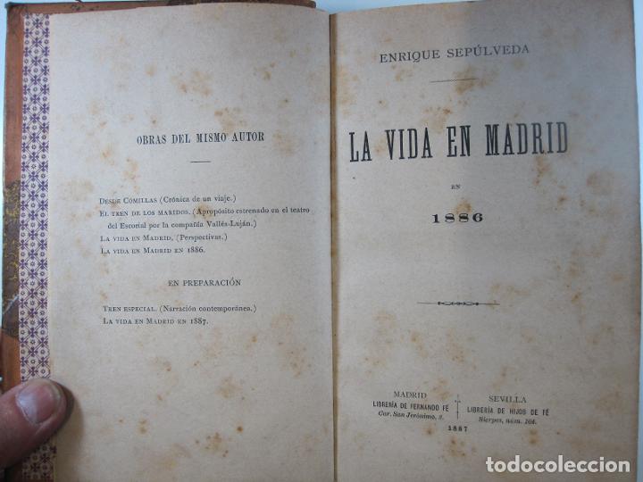 Libros: LA VIDA EN MADRID EN 1886 - SEPULVEDA, ENRIQUE - Foto 3
