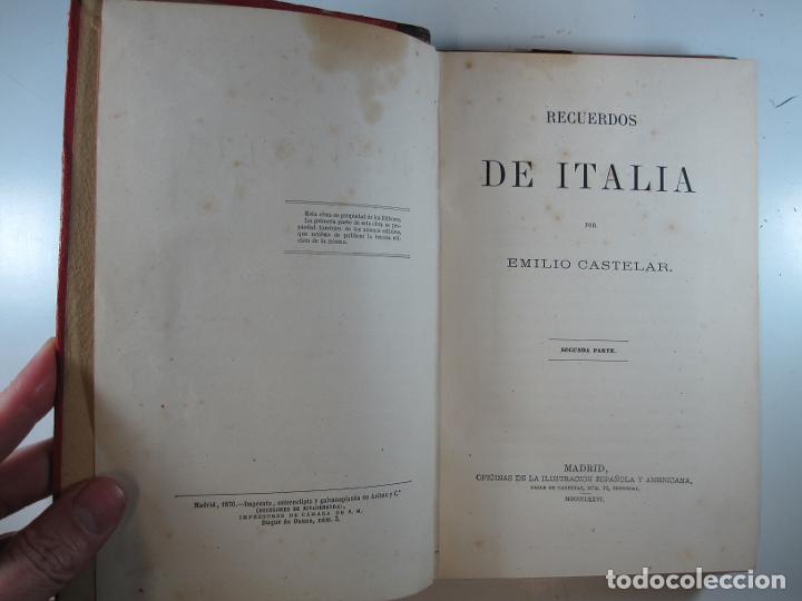 Libros: RECUERDOS DE ITALIA (2 VOL.) - CASTELAR, EMILIO - Foto 3