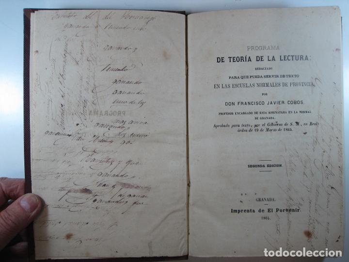 Libros: PROGRAMA DE TEOR&Iacute;A DE LA LECTURA. REDACTADO PARA QUE PUEDA SERVIR DE TEXTO EN LAS ESCUELAS NORMALES - Foto 1
