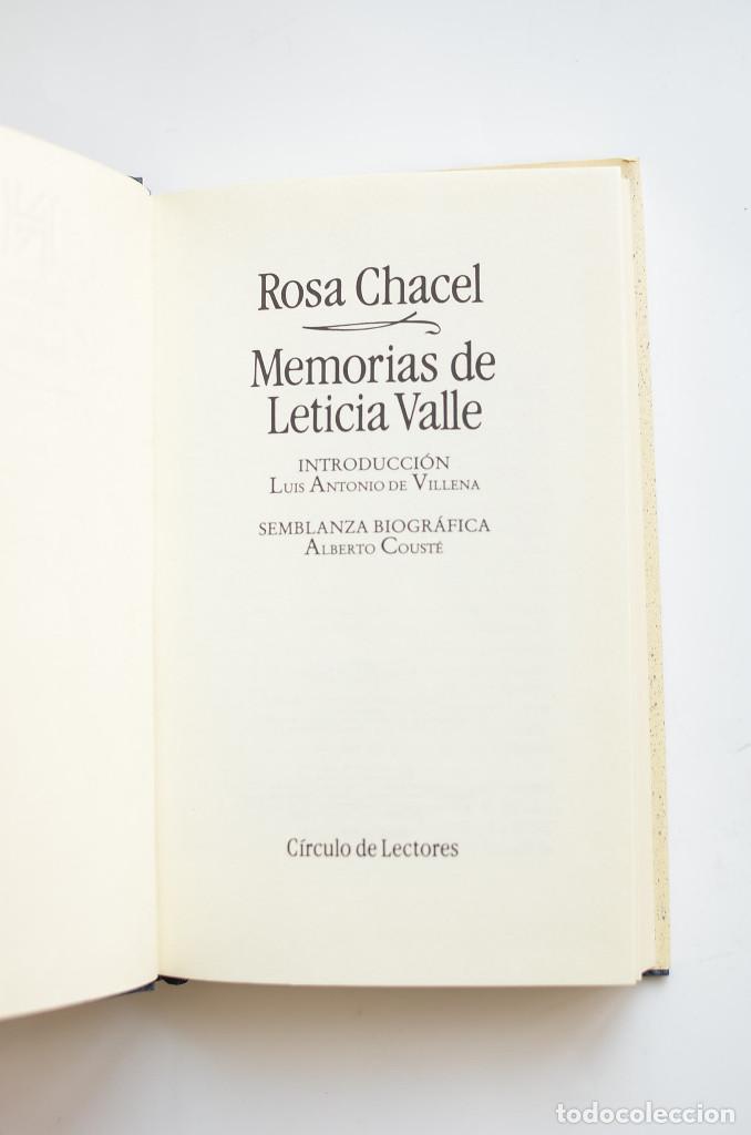 Libros: Memorias de Leticia Valle - CHACEL, Rosa - Foto 3