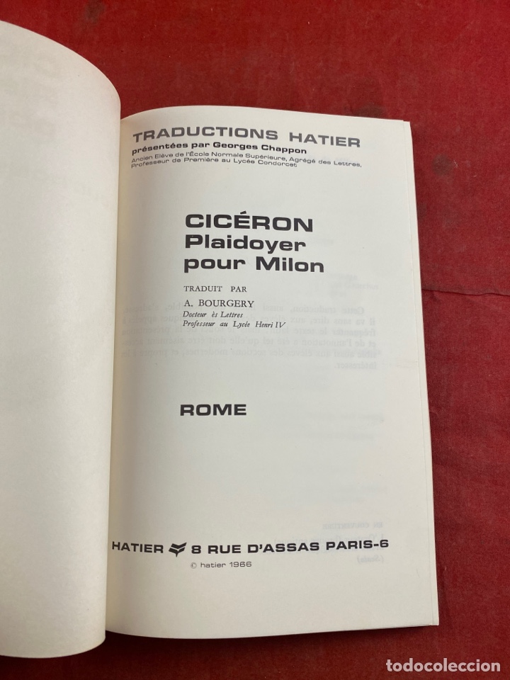 Libros: CICERON PLAIDOYER POUR MILON ROMA - Foto 2