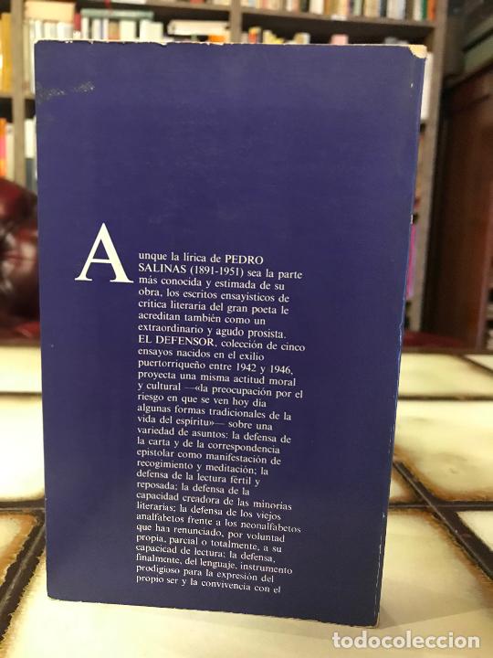 Libros: El defensor. Pedro Salinas. PEDIDO M&Iacute;NIMO 5&euro; - Foto 2