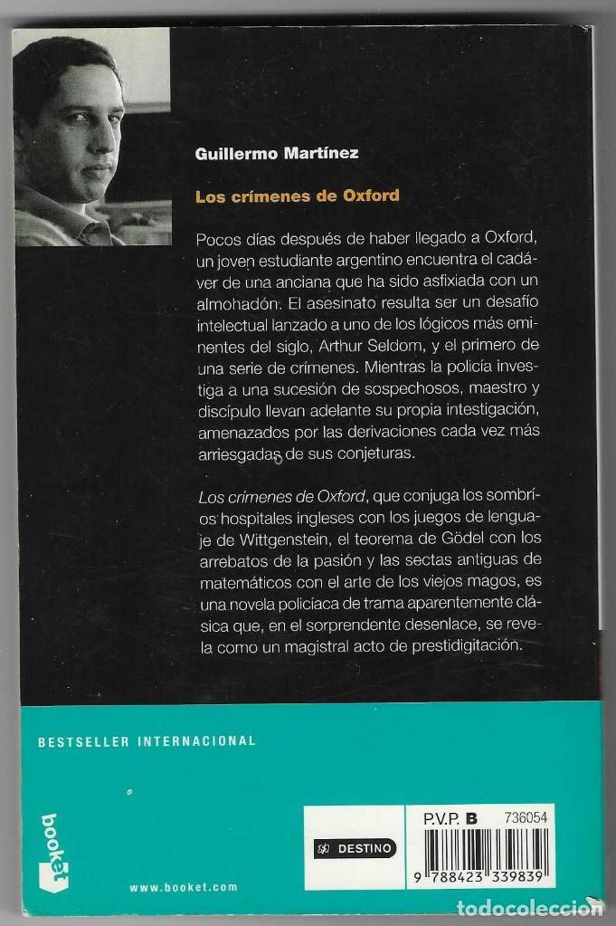 Libros: Libro. Los Cr&iacute;menes de Oxford. Guillermo Mart&iacute;nez. 27-617 - Foto 2