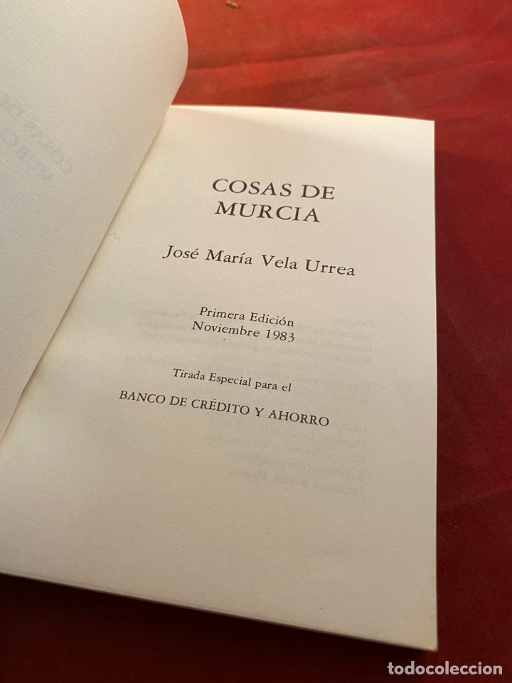Libros: Cosas de Murcia JOS&Eacute; MAR&Iacute;A VELA URREA - Foto 2