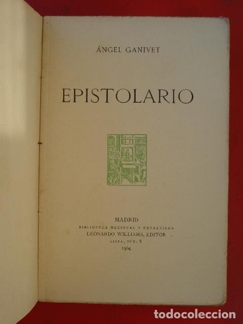 Libros: EPISTOLARIO. - GANIVET, Angel. - Foto 2