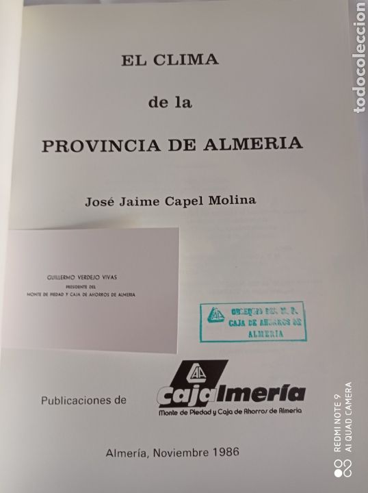 Libros: LIBRO EL CLIMA DE LA PROVINCIA DE ALMER&Iacute;A - Foto 2