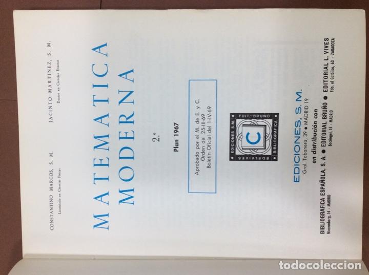 Libros: Libro de matem&aacute;tica moderna 2 ediciones SM a&ntilde;o 1967 c. marcos j. martinez - Foto 3