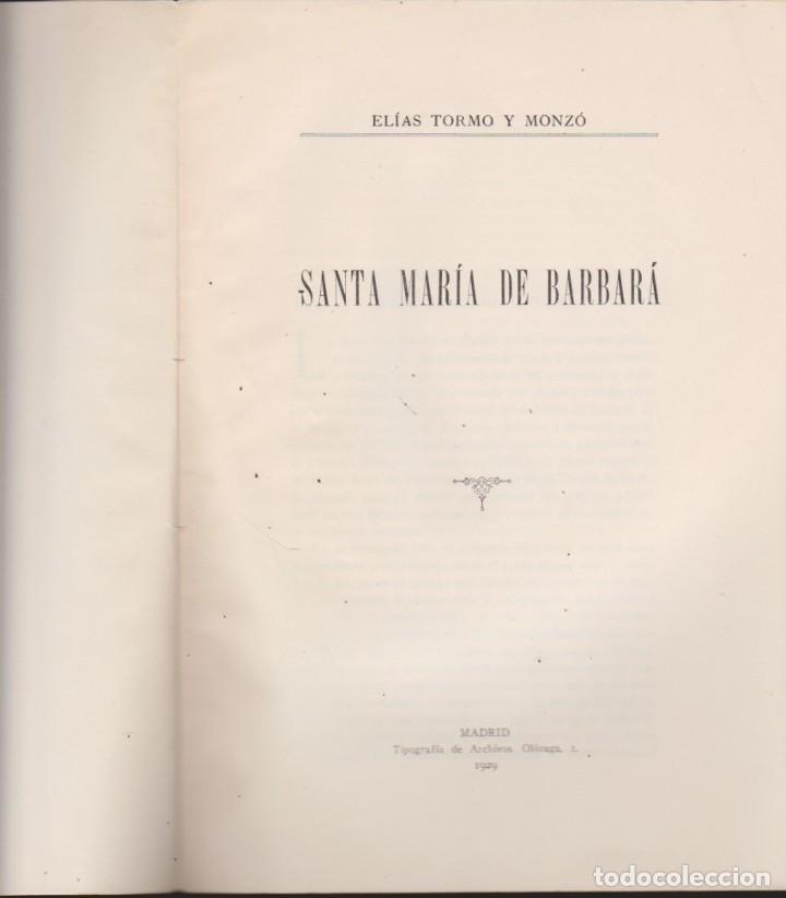 Libros: SANTA MARIA DE BARBAR&Aacute;. - TORMO Y MONZ&Oacute;, El&iacute;as - Foto 2