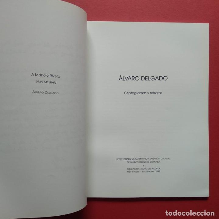 Libros: Alvaro Delgado. Criptogramas y retratos. - Alvaro Delgado. - Foto 2