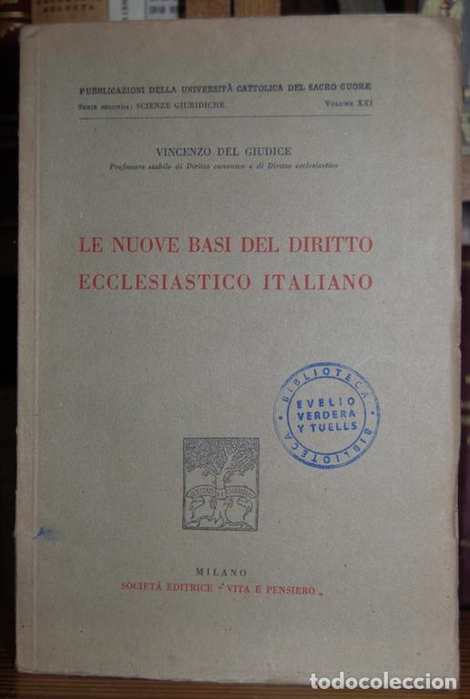LE NUOVE BASI DEL DIRITTO ECCLESIASTICO ITALIANO - GIUDICE, Vicenzo del