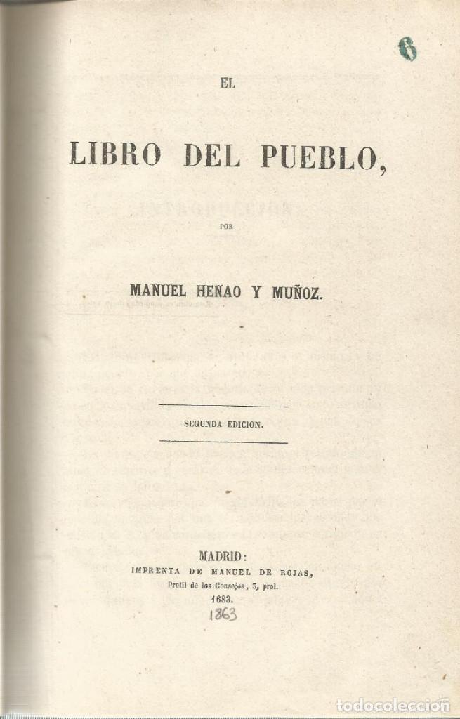 Libros: El libro del pueblo. Dedicatoria aut&oacute;grafa - HENAO Y MU&Ntilde;OZ, MANUEL - Foto 1
