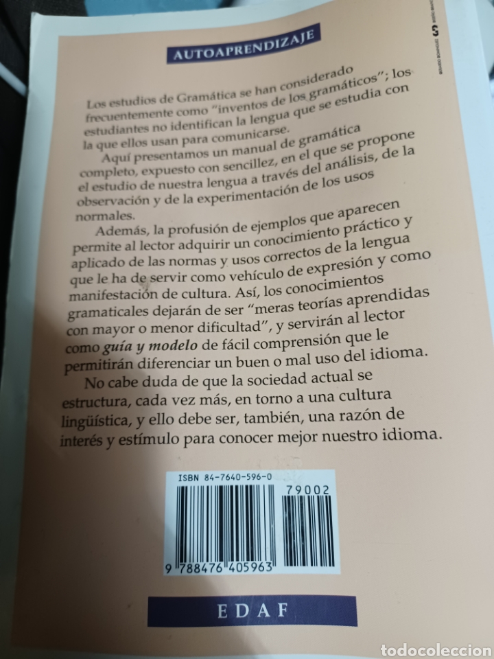 Libros: Barybook 103 Gram&aacute;tica pr&aacute;ctica autoaprendizaje antonio benito mozas Edaf - Foto 2