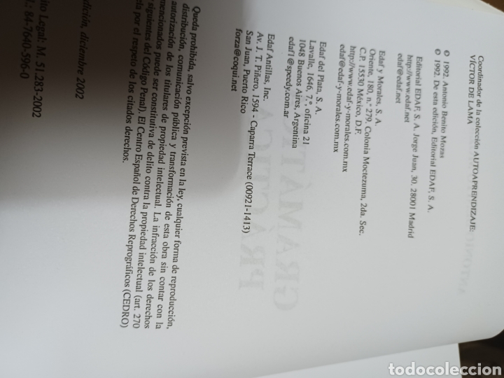 Libros: Barybook 103 Gram&aacute;tica pr&aacute;ctica autoaprendizaje antonio benito mozas Edaf - Foto 4