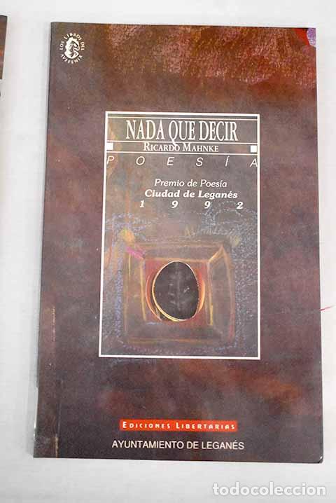 Libros: Nada que decir: Mahnke, Ricardo.- Mahnke, Ricardo - Foto 1