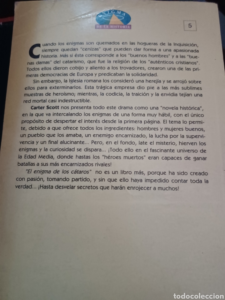 Libros: Barybook C28. Los c&aacute;taros carter scott enigmas de la historia - Foto 2