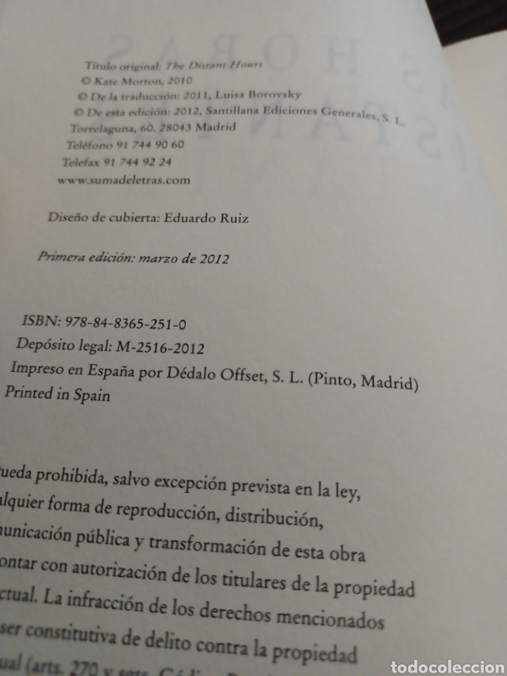 Libros: Barybook C51. Las horas distantes Kate Morton edita suma - Foto 4