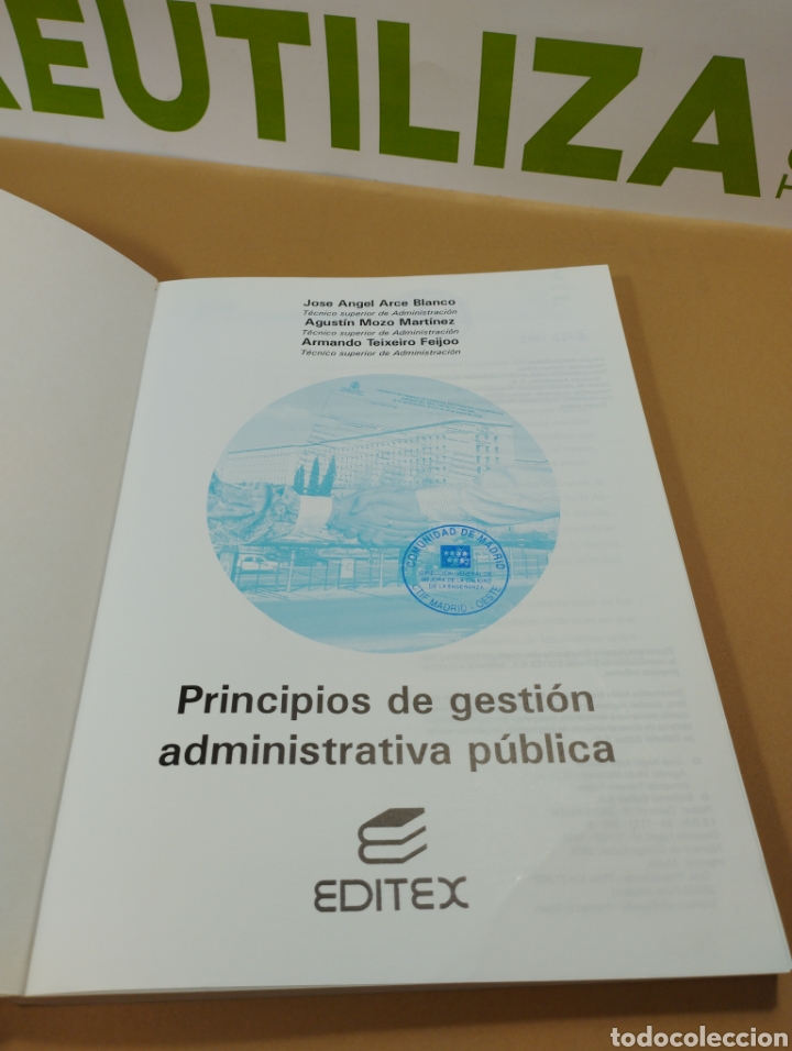 Libros: Principios de gesti&oacute;n administrativa p&uacute;blica. Editex. - Foto 3