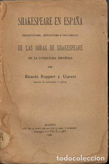 Libros: SHAKESPEARE EN ESPA&Ntilde;A. TRADUCCIONES, IMITACIONES E INFLUENCIA DE LAS OBRAS DE SHAKESPEARE EN LA LITE