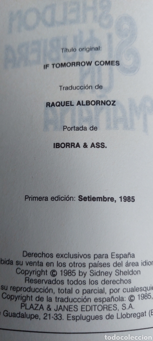 Libros: Libro Si hubiera un ma&ntilde;ana -Sidney Sheldon- 1&deg; Edicion - Foto 5